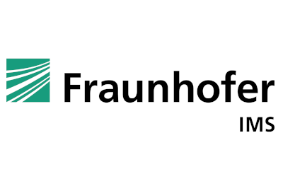 Das Fraunhofer-IMS-Logo zeigt links ein grünes Quadrat mit weißen diagonalen Linien und rechts den Schriftzug „Fraunhofer IMS“ in fetter schwarzer Schrift.